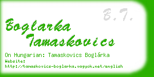 boglarka tamaskovics business card